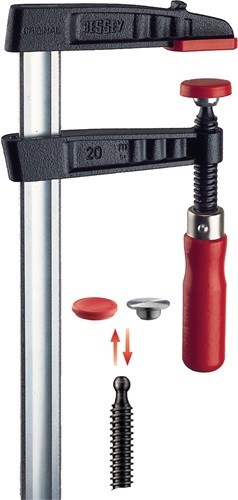 BESSEY TG10 Schraubzwinge  W.100mm Ausladung 50mm Temperguß/Stahl Schienen-Q.15x