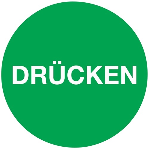 Türaufkleber D. 50 mmLxB Drücken Folie selbstklebend