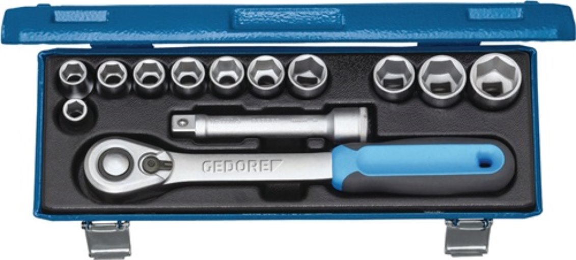 GEDORE 2545810 Steckschlüssel-Satz 19 KMU-20 13-teilig 1/2 '' Schlüsselweiten 10