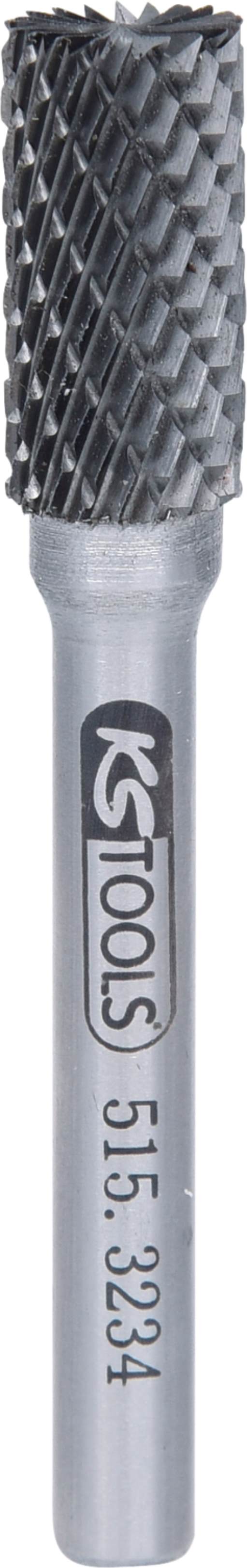 KS Tools 515.3234 HM Zylinder-Frässtift Form A mit Stirnverzahnung, 10mm