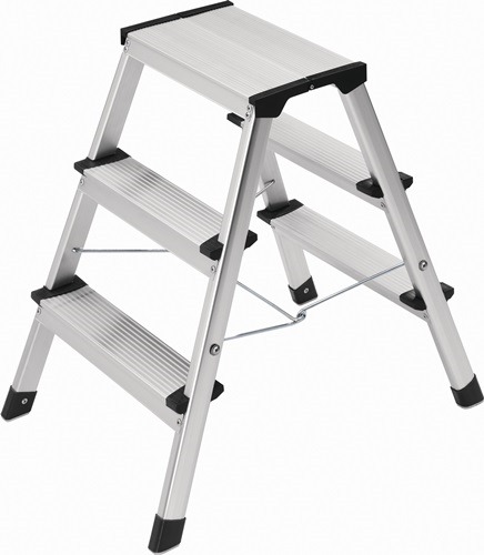 HAILO 4443701 Klapptritt  Stufen einschl. Plattform 3 Plattformhöhe 600 mm Alumi