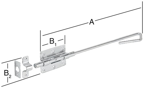 VORMANN 000111400Z Bolzenstangenriegel  Stahl blau verzinkt Länge 400 mm Breite