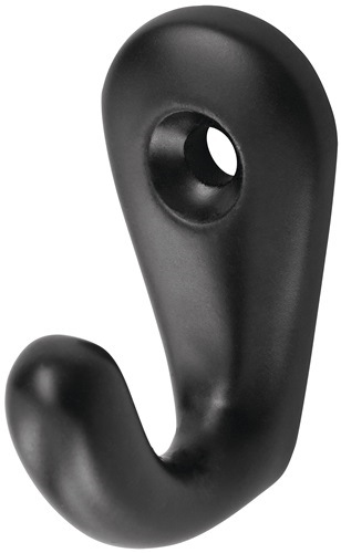 HERMETA 0557-70E Handtuchhaken 0557 1 Haken Höhe 36 mm Aluminium schwarz kunstst