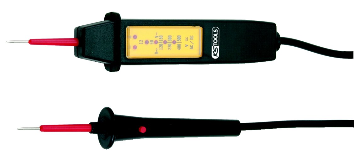 KS Tools 550.1502 Universal-Spannungsprüfer mit Schutzisolierung 12 - 500 V