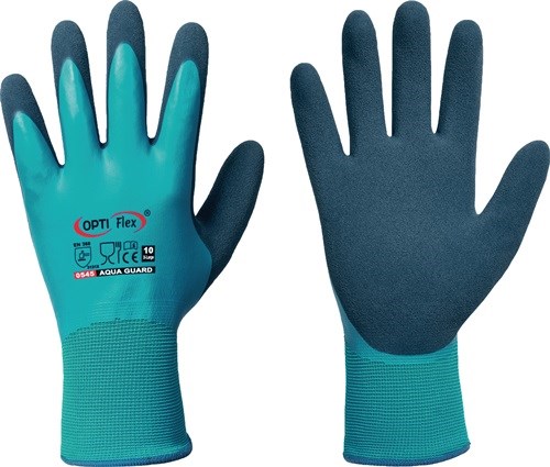 STRONGHAND 0545/10 Handschuhe Aqua Guard Gr.10 blau PA m.Latex/Latex EN 388 K