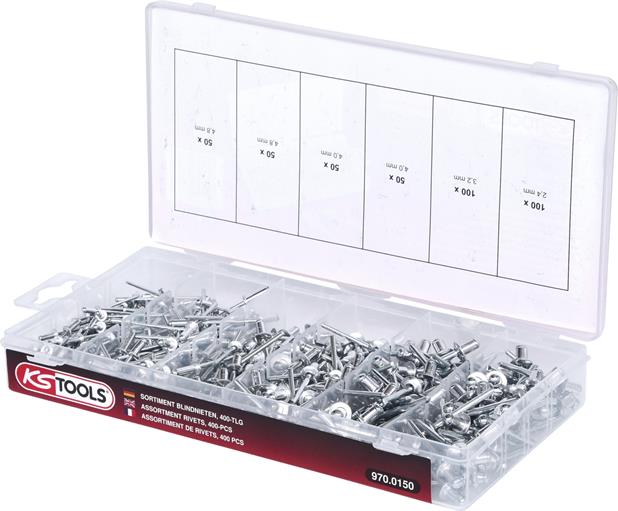 KS Tools 970.0150 Sortiment Blindnieten, 400-tlg.