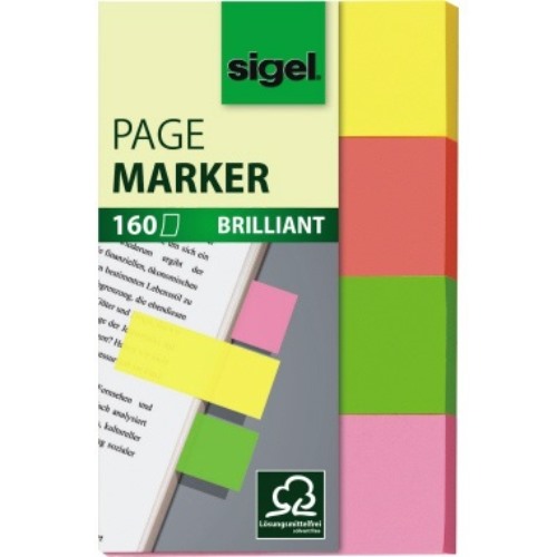 Sigel Haftmarker Brillant HN630 20x50mm farbig sortiert 4 St./Pack.