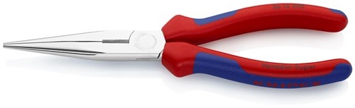 KNIPEX 26 15 200 Flachrundzange  Länge 200 mm verchromt gerade Mehrkomponenten-H