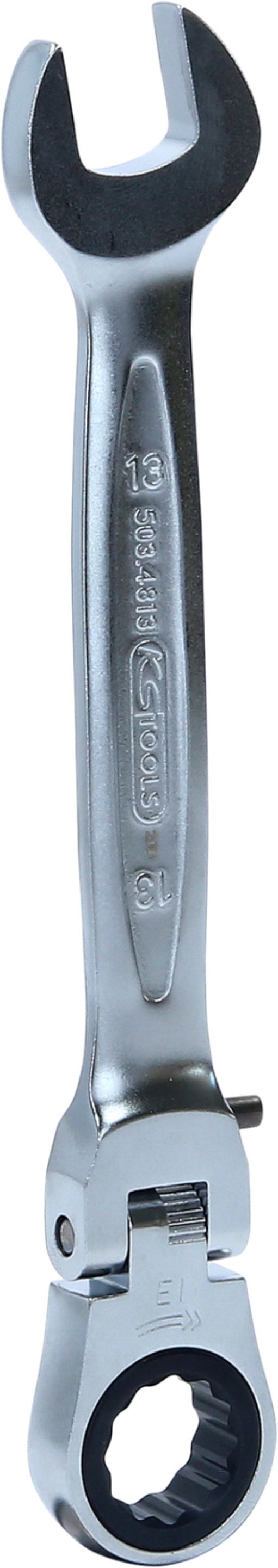 KS Tools 503.4813 GEARplus Gelenk-Ratschenringmaulschlüssel feststellbar, 13mm
