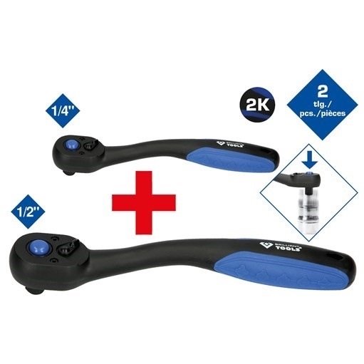 Brilliant Tools  BT023002 Umschaltknarren-Satz, 2-tlg., 1/4'', 1/2''