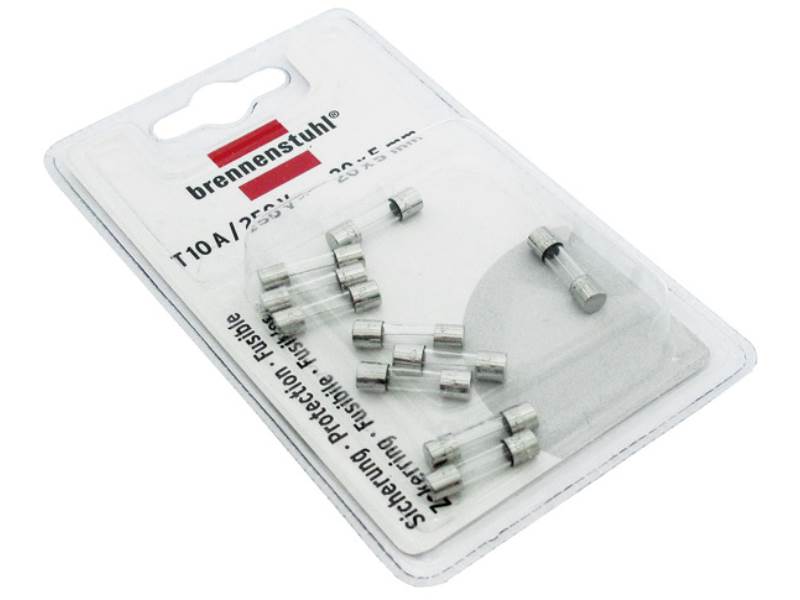 BRENNENSTUHL 1150010 Sicherungseinsatz T10/250V Verpackt im Blister