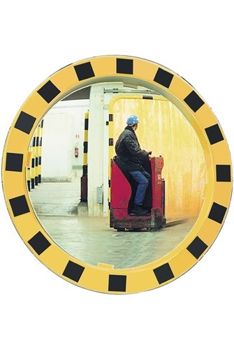 SPL 586 Sicherheits-/Verkehrsspiegel  D.600 mm Kunststoff, gelb/schwarz für 2 Ri