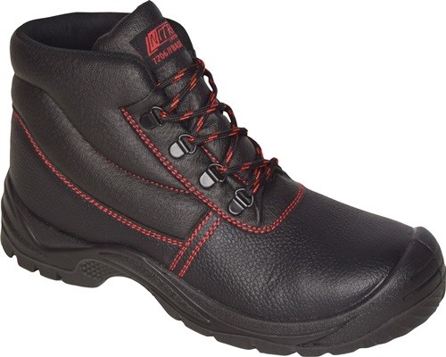 Sicherheitsstiefel BASIC STEP MID Gr.42 schwarz S3 SRC EN20345 Volleder NITRAS nach EN ISO 20345 · S3 · halbhoch · Obermaterial: strapazierfähiges Vollleder · widerstandsfähige PU-Laufsohle · Zehenkappe aus Stahl · durchstichhemmende Zwischensohle aus Sta