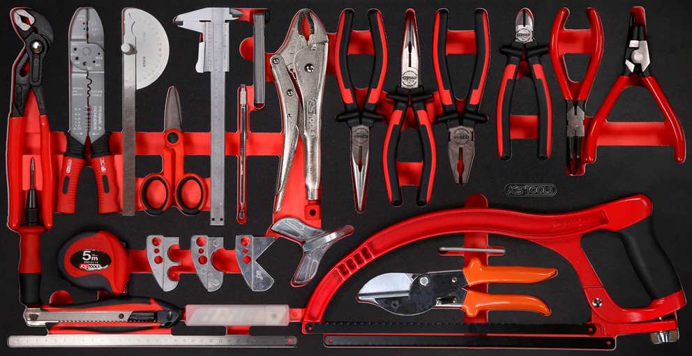 KS-Tools 813.0030 Zangen- / und Messwerkzeug-Satz in Schaumstoffeinlage, 39-tlg