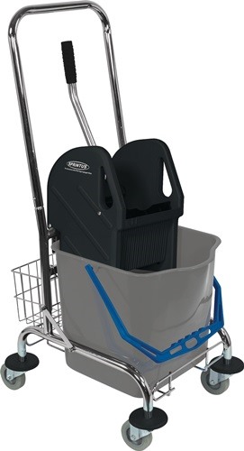 SPRINTUS 301035 Reinigungswagen  Eimer 1 x 27 l, Presse, Ablagekorb Stahlrohr