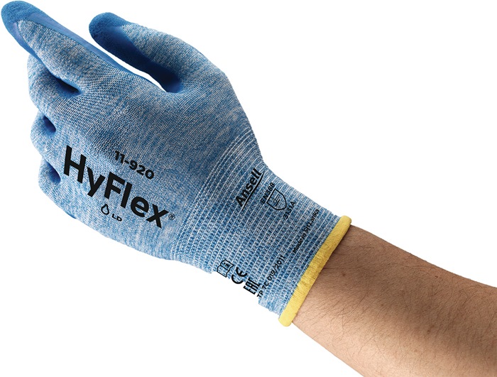 ANSELL 11-920-9 Handschuhe HyFlex® 11-920 Gr.9 blau Nylon m.Nitril EN 388 Kat