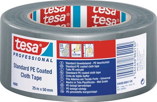 TESA 04688-00047-00 Gewebeband tesaband® Standard 4688 silber-matt Länge 25 m Br