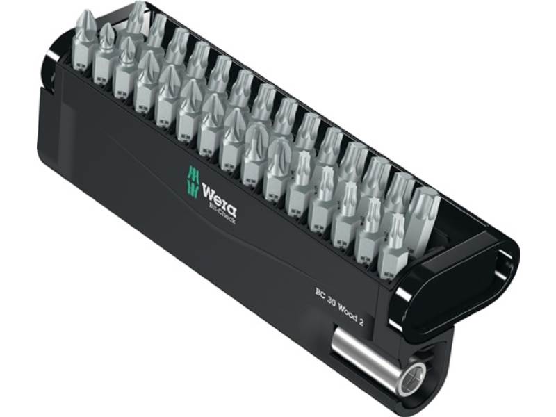 WERA 5057432001 Bitsortiment Bit-Check 30 Wood 2 30-teilig PH/PZD/TX