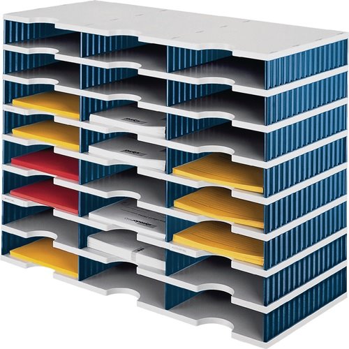 Sortierablage 24 Fächer H573xB723xT331mm Polystyrol grau/blau