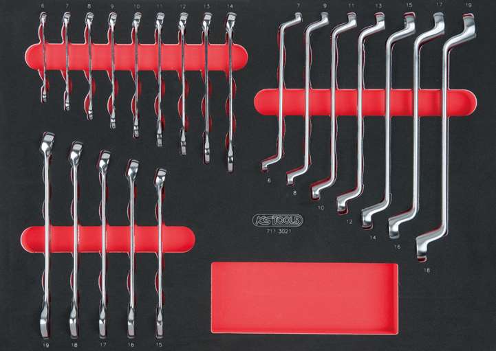 KS TOOLS 711.3021 SCS Schlüssel-Satz, 21-tlg. in 1/1 Systemeinlage