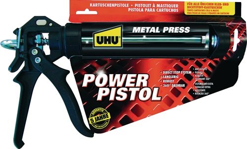 UHU 48500 Kartuschenpresse POWER PISTOL Metall 360 Grad drehbar
