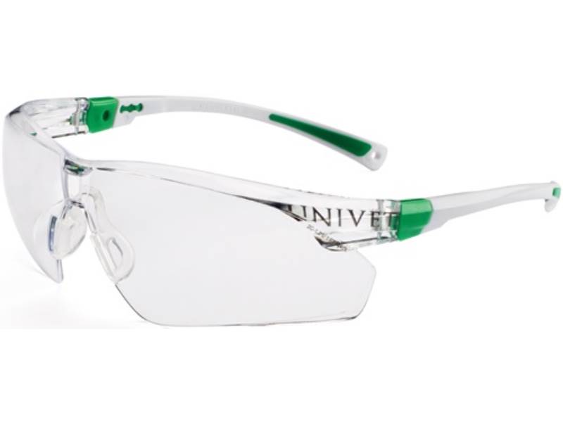 UNIVET 506U.03.00.00 Schutzbrille 506 UP EN 166, EN 170 Bügel weiß grün, Scheibe