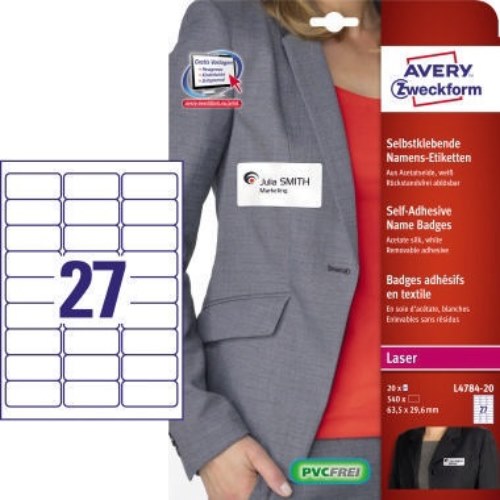 Avery Zweckform Namensetikett L4784-20 63,5x29,6mm 540 St./Pack.