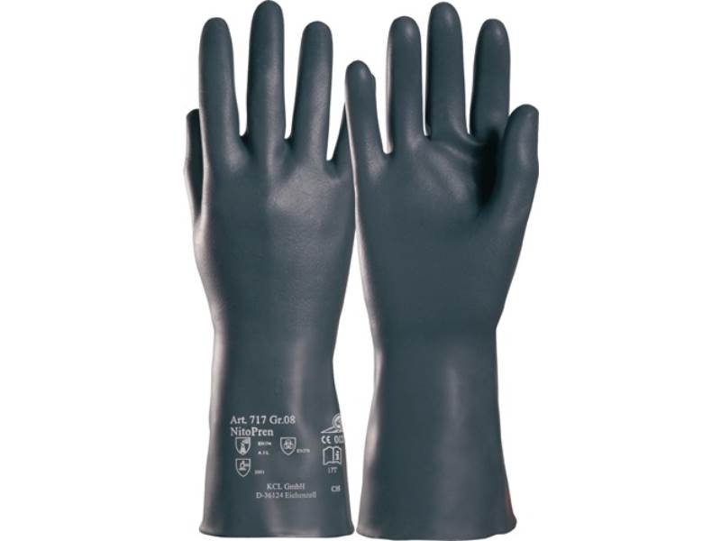 HONEYWELL 071710141E Chemikalienhandschuhe Nitopren 717 Größe 10 dunkelgrau EN 3