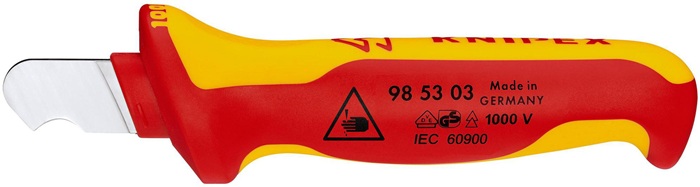 KNIPEX 98 53 03 Abmantelungsmesser  Länge 155 mm Klingenlänge 28 mm VDE Mehrkomp
