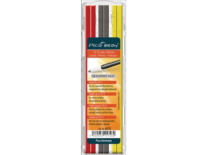 PICA 6070 Minen-Set Pica BIG-Dry 4x gelb / 4x rot / 4x graphit bis 70 ° stabil