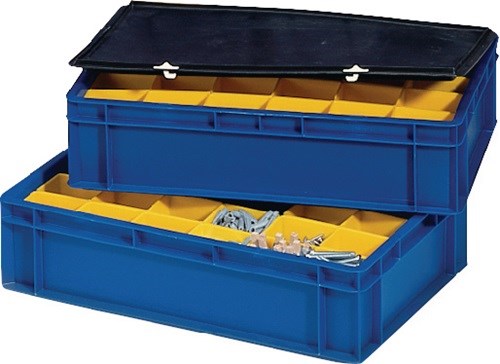 LA-KA-PE TK/D300 Deckel  L300xB200mm schwarz PP passend für Transportstapelkaste