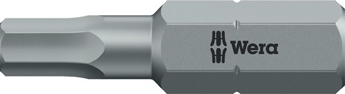 WERA 5056320001 Bit 840/1 Z 1/4 Zoll 4,0 mm Länge 25 mm zähhart, HEX-Plus