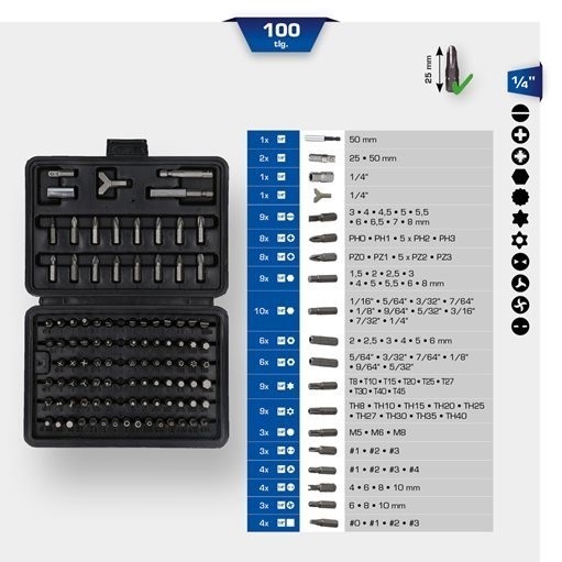 Brilliant Tools  BT053100 Bit-Satz, 100-tlg.