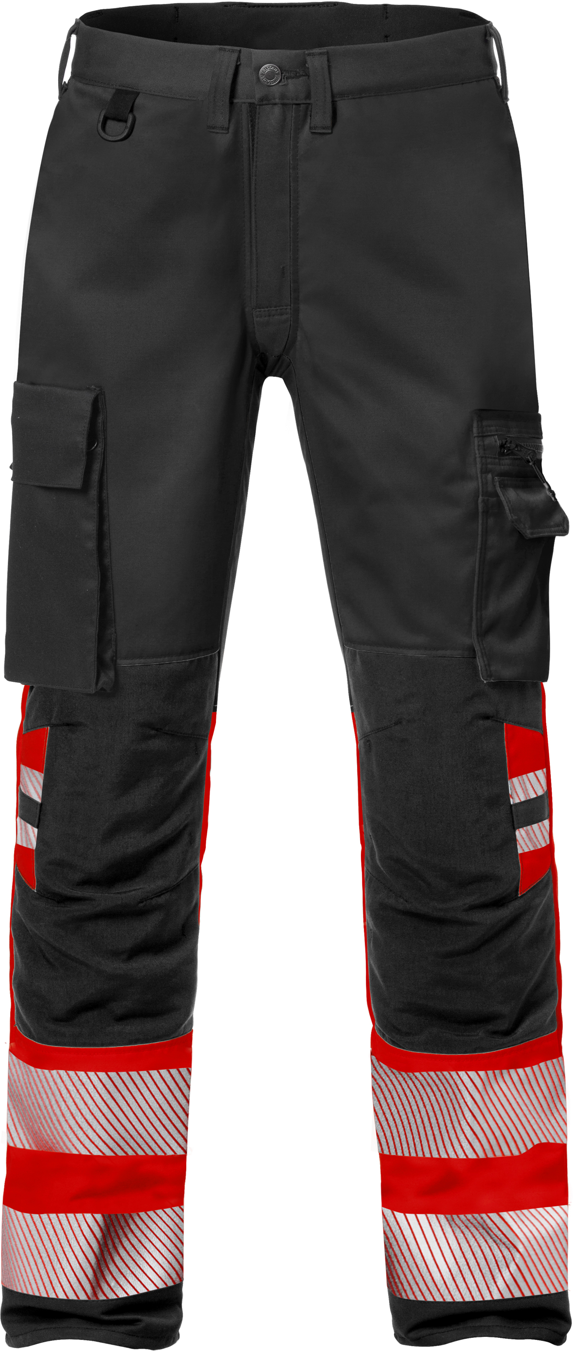 FRISTADS 127731-396-D96 High vis trousers 2705  PLU Warnschutz-Rot/Schwarz Gr. D