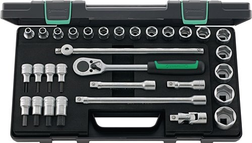 STAHLWILLE 96031239 Steckschlüssel-Satz 52/54/25/6 31-teilig 1/2 '' Schlüsselwei