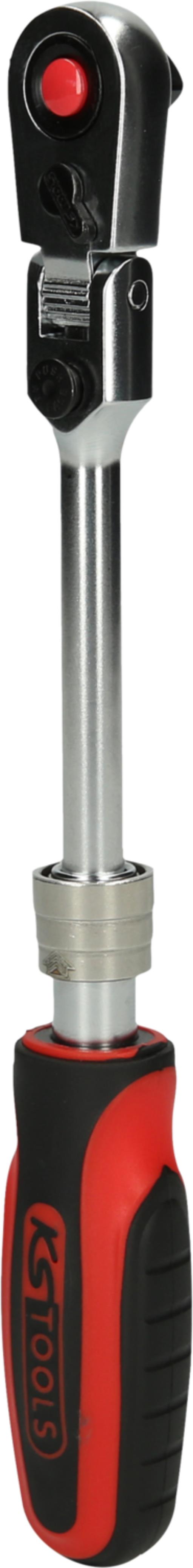 KS Tools 914.1420 1/4'' SlimPOWER Teleskop-Gelenk-Umschaltknarre, 72 Zahn