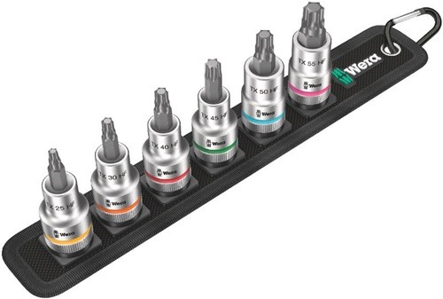 WERA 05003997001 Steckschlüssel-Satz Belt C 3 TORX® HF Zyklop 6-teilig 1/2 '' T2