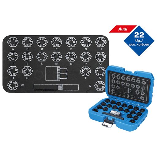 Brilliant Tools  BT691360 Felgenschloss-Sortiment für Audi, 22-tlg