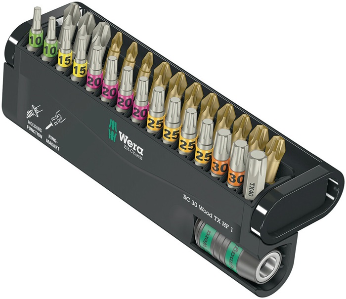 WERA 05057436001 Bitsortiment Bit-Check 30 Wood TX HF 1 30-teilig PH/PZD/TX-HF