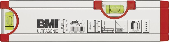 BMI 692020M Wasserwaage ULTRASONIC 20 cm Aluminium silber ± 0,5mm/m mit Magnet