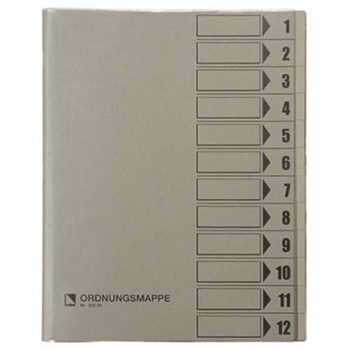 Bene Ordnungsmappe 083800GR DIN A4 12Fächer PVC grau