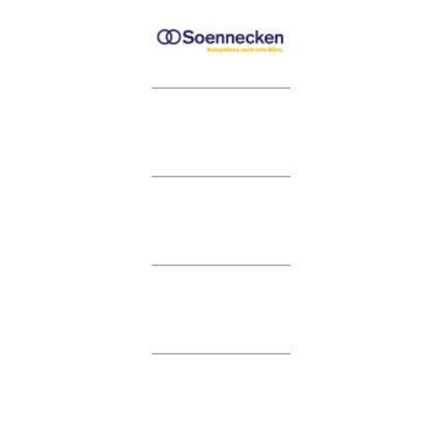Soennecken Einsteckrückenschild 3372 breit/kurz weiß 10 St./Pack.