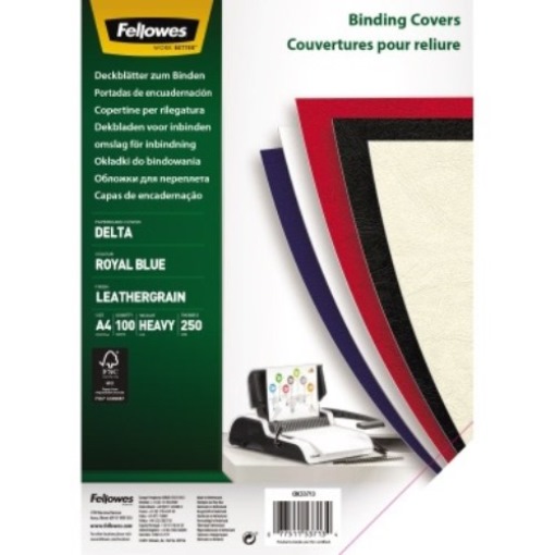 Fellowes Deckblatt Delta 5371305 DIN A4 250g Karton bl 100 St./Pack.