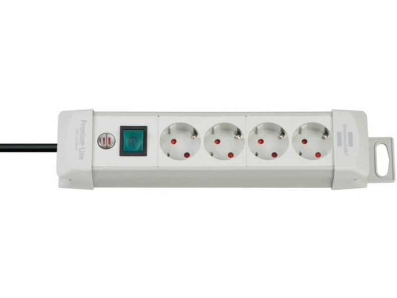 BRENNENSTUHL 1955540100 Premium-Line 4fach lichtgrau Steckdosenleiste