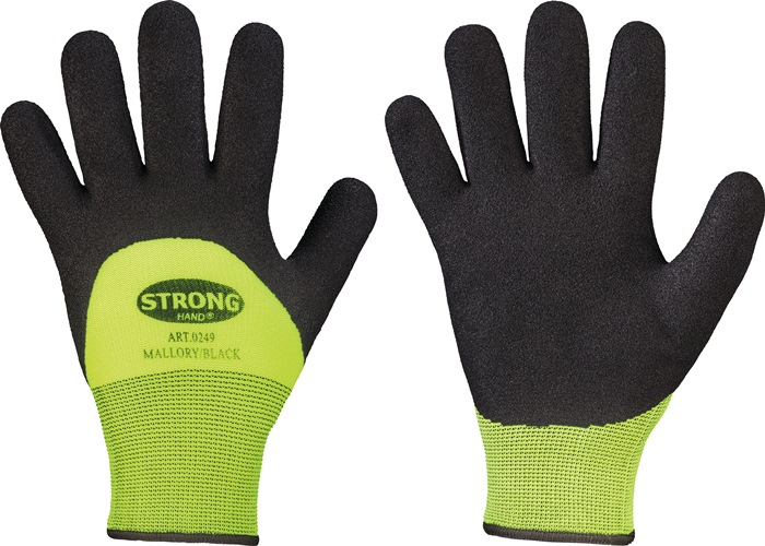 STRONGHAND 0249-08 Kälteschutzhandschuhe Mallory/Black Größe 8 schwarz/gelb EN 3