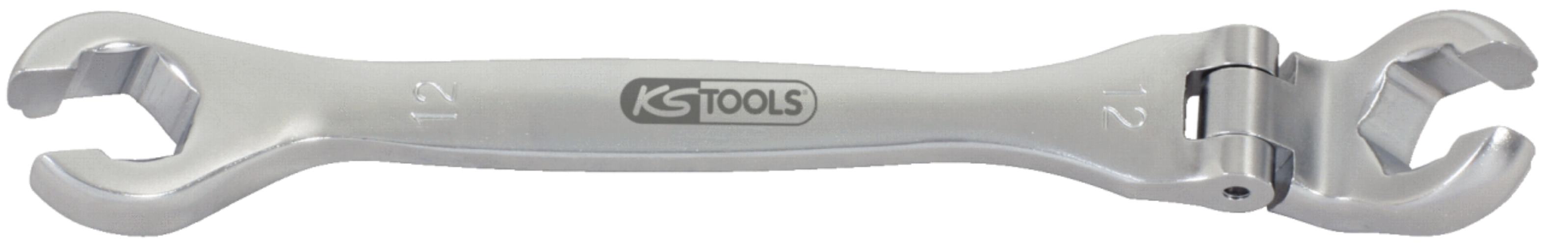 KS Tools 518.0382 CHROMEplus Offener Doppel-Ringschlüssel mit Gelenk, 12mm