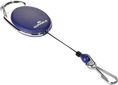 832707 Ausweishalter  mit Federhaken Bandlänge 800 mm blau