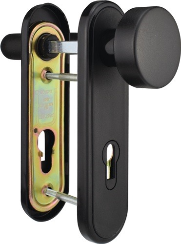 BEVER 81PR Feuerschutzgarnitur 81PR Kunststoff sw für Türstärke 40-66 mm PZ abge