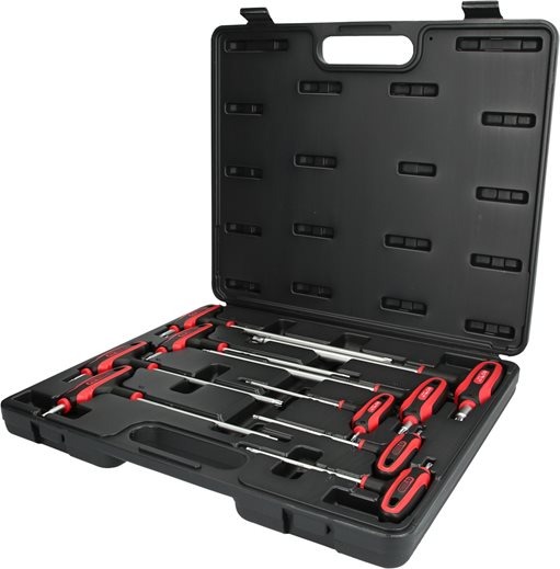 KS Tools 151.8160 ERGOTORQUEplus T-Griff-Schlüssel-Satz, Torx mit Bohrung,9-tlg.