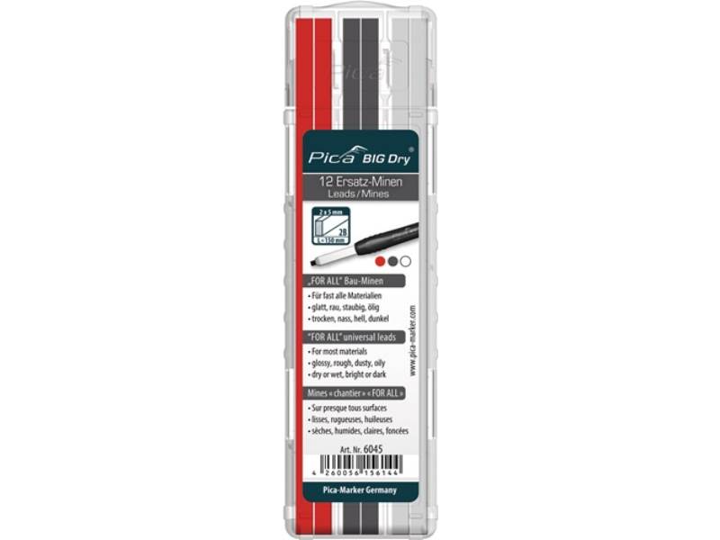 PICA 6045 Minen-Set Pica BIG-Dry je 4x graphit, weiß, rot, universell